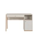 Alika Γραφείο με 1 Συρτάρι και 1 Πόρτα Whitewashed Chestnut/grey Print