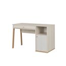 Alika Γραφείο με 1 Συρτάρι και 1 Πόρτα Whitewashed Chestnut/grey Print