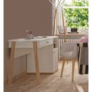 Alika Γραφείο με 1 Συρτάρι και 1 Πόρτα Whitewashed Chestnut/grey Print