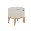 Alika Κομοδίνο με 1 Πόρτα 36x38x47εκ. Whitewashed Chestnut/grey & Coral Print