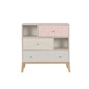 Alika Συρταριέρα με 3 Συρτάρια 94x41x95εκ. Whitewashed Chestnut/grey & Coral Print