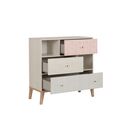 Alika Συρταριέρα με 3 Συρτάρια 94x41x95εκ. Whitewashed Chestnut/grey & Coral Print
