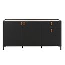 Amsterdam Mπουφές με 3 Πόρτες και 1 Συρτάρι 160x45x79εκ. Natural Chestnut / Black