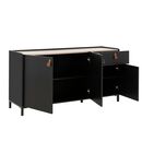 Amsterdam Mπουφές με 3 Πόρτες και 1 Συρτάρι 160x45x79εκ. Natural Chestnut / Black