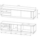 Έπιπλο Τηλεόρασης 36146-Arcw-btv Λευκό+λευκό High Gloss+grandson 187,5x45,5x40cm