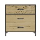 Armor Συρταριέρα με Τρία Συρτάρια 81x45x83εκ. Helvezia oak / Black