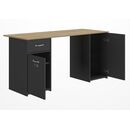 Bristol Γραφείο με 2 Ντουλάπια & 1 Συρτάρι 150x60εκ.  Helvezia Oak/black