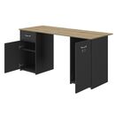 Bristol Γραφείο με 2 Ντουλάπια & 1 Συρτάρι 150x60εκ.  Helvezia Oak/black