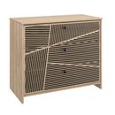 Claustra Συρταριέρα με 3 Συρτάρια 92x45x78εκ. Blond oak / Μαύρο