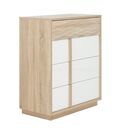 Curtys Συρταριέρα με 4 Συρτάρια 89x45x104εκ. Sonoma oak / Λευκή Γυαλιστερή Λάκα