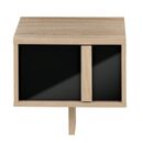 Curtys Κομοδίνο  36x42x42εκ. Sonoma Oak/ Μαύρη Γυαλιστερή Λάκα