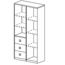 Βιβλιοθήκη 03102-dm Φυσικό Jesion+μπορντώ  80x160x40cm