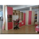 Βιβλιοθήκη 03102-dm Φυσικό Jesion+μπορντώ  80x160x40cm