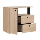 Duplex Συρταριέρα με 2 Συρτάρια & 1 Ντουλάπι 90x40x80εκ. Black/natural Chestnut