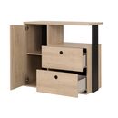 Duplex Συρταριέρα με 2 Συρτάρια & 1 Ντουλάπι 90x40x80εκ. Black/natural Chestnut