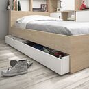 Erwan Κρεβάτι Μονό 120x221εκ. ( για Στρώμα 90x200εκ. ) Natural Chestnut/white  με Αποθηκευτικό Συρτάρι