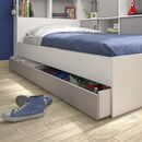 Erwan Κρεβάτι Μονό 120x221εκ. ( για Στρώμα 90x200εκ. ) Moon Grey/white  με Αποθηκευτικό Συρτάρι