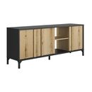Esteban Έπιπλο Τηλεόρασης με 3 Πόρτες 160x40x66εκ. Helvezia oak / Μαύρο