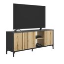 Esteban Έπιπλο Τηλεόρασης με 3 Πόρτες 160x40x66εκ. Helvezia oak / Μαύρο