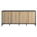 Esteban Μπουφές με 4 Πόρτες 180x40x81εκ. Helvezia oak / Μαύρο