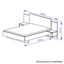 Mimizan Κρεβάτι με δύο Κρεμαστά Κομοδίνα  255x206εκ. ( για Στρώμα 160x200εκ. ) Helvezia oak / Black