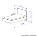 Mimizan Κρεβάτι Ημίδιπλο με 1 Κρεμαστό Κομοδίνο 170x206εκ. ( για Στρώμα 120x200εκ. ) Helvezia oak / Black