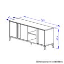 Esteban Έπιπλο Τηλεόρασης με 3 Πόρτες 160x40x66εκ. Helvezia oak / Μαύρο