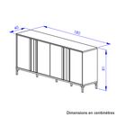 Esteban Μπουφές με 4 Πόρτες 180x40x81εκ. Helvezia oak / Μαύρο