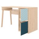 Larvik Γραφείο με δύο Πόρτες 123x56x77εκ. Blond oak / Μπλε