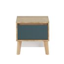 Larvik Κομοδίνο με 1 Συρτάρι 42x36x41εκ. Blond Oak/λευκό/μπλε