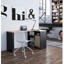 Liverpool Γραφείο Γωνιακό 136x88x76εκ. Natural Chestnut / Black