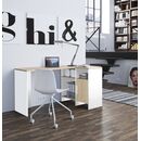 Liverpool Γραφείο Γωνιακό 136x88x76εκ. Natural Chestnut / Λευκό