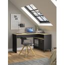 Manchester Γραφείο Γωνιακό 136x88x73εκ. Helvezia oak / Black