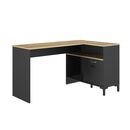 Manchester Γραφείο Γωνιακό 136x88x73εκ. Helvezia oak / Black