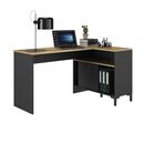 Manchester Γραφείο Γωνιακό 136x88x73εκ. Helvezia oak / Black