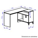 Manchester Γραφείο Γωνιακό 136x88x73εκ. Helvezia oak / Black
