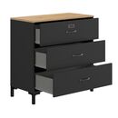 Manchester Συρταριέρα με 3 Συρτάρια 81x40x82εκ. Helvezia oak / Black