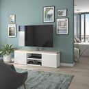 Mike Έπιπλο Τηλεόρασης 153x40x46ε46εκ. Light Kronberg Oak/white