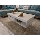 Τραπεζάκι Nordi Λευκό+higloss Λευκό+ Riviera 107x46x67cm