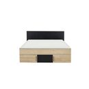 Swivel Κρεβάτι Διπλό με Αποθηκευτικούς Χώρους 160x194εκ. ( για Στρώμα 140x190εκ. ) Natural Chestnut/black