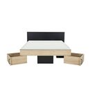 Swivel Κρεβάτι Διπλό με Αποθηκευτικούς Χώρους 160x194εκ. ( για Στρώμα 140x190εκ. ) Natural Chestnut/black
