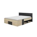 Swivel Κρεβάτι Διπλό με Αποθηκευτικούς Χώρους 160x194εκ. ( για Στρώμα 140x190εκ. ) Natural Chestnut/black