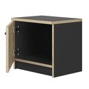 Tonight Κομοδίνο με 1 Πόρτα 40x30x36εκ. Black/ Natural Chestnut