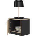 Tonight Κομοδίνο με 1 Πόρτα 40x30x36εκ. Black/ Natural Chestnut