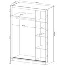 Ντουλάπα Συρόμενη Wiki Χρώμα Λευκό  130x200x62cm