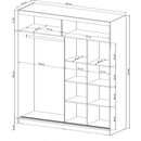 Ντουλάπα Συρόμενη Maja 2 Χρώμα Λευκό  200x214x62cm