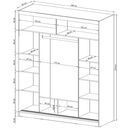 Ντουλάπα Συρόμενη 24114-Wk1w-250 Χρώμα Λευκό  250x214x62