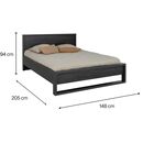 Alana Κρεβάτι Διπλό 148x215x94εκ. ( για Στρώμα 140x190εκ. )  Black Thread