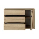 Alana Συρταριέρα με 3 Συρτάρια και 1 Πόρτα 117x47x76εκ. Artisan oak / Black Thread