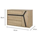 Alana Συρταριέρα με 3 Συρτάρια και 1 Πόρτα 117x47x76εκ. Artisan oak / Black Thread